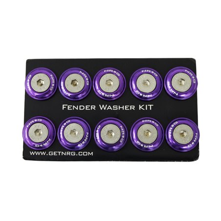 NRG Fender Washer Kit w/Rivets For Plastic (Purple) - Set of 10