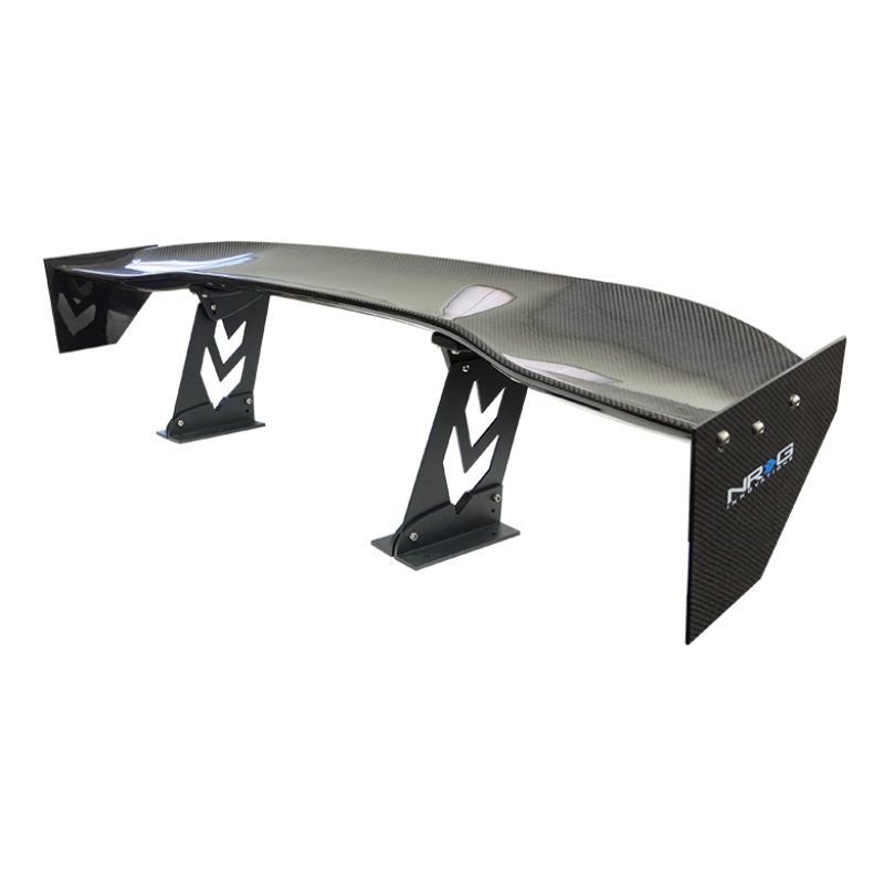 NRG Carbon Fiber Spoiler - Universal (59in.) NRG Logo Large End Plates