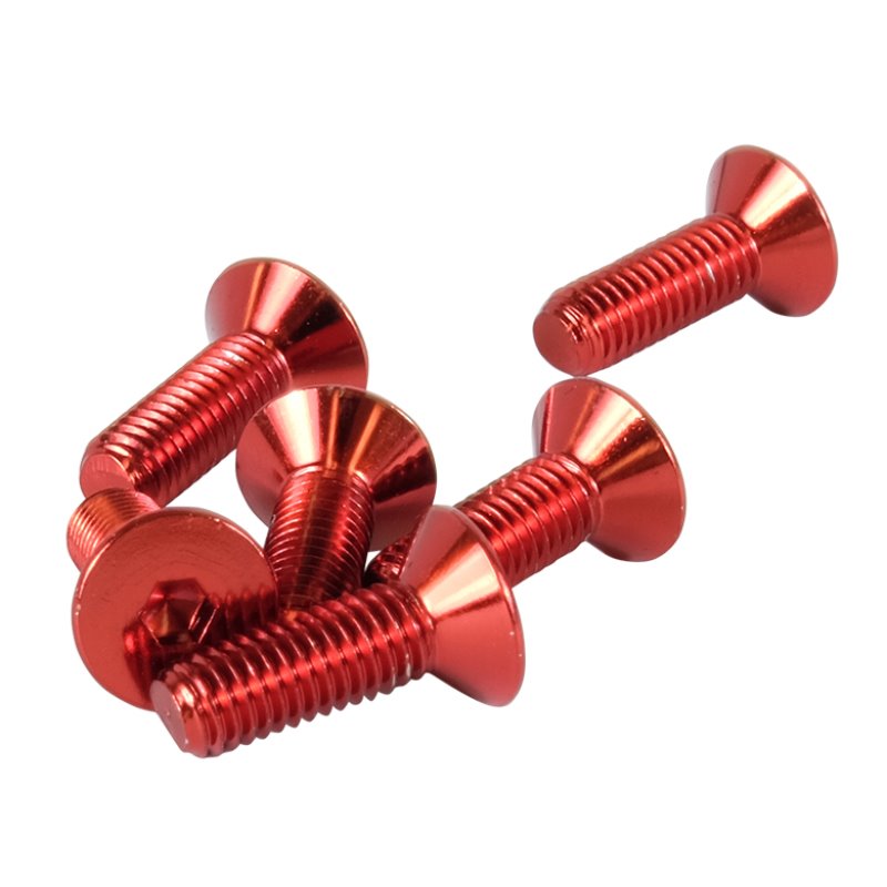 NRG Steering Wheel Screw Upgrade Kit (Conical) - Red