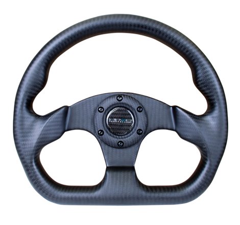 NRG Carbon Fiber Steering Wheel (320mm) Flat Bottom Matte Black Carbon