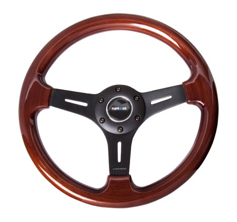 NRG Classic Wood Grain Steering Wheel (330mm) Wood Grain w/Matte Black 3-Spoke Center