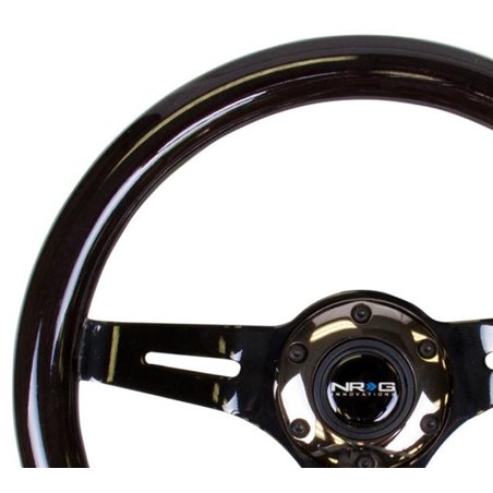 NRG Classic Wood Grain Steering Wheel (310mm) White w/Neochrome 3-Spoke Center