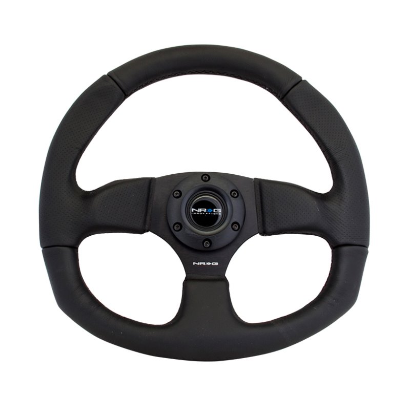 NRG Reinforced Steering Wheel (320mm Horizontal / 330mm Vertical) Leather w/Black Stitching