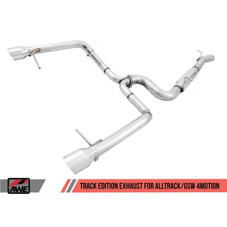 AWE Tuning VW MK7 Golf Alltrack/Sportwagen 4Motion Track Edition Exhaust - Polished Silver Tips