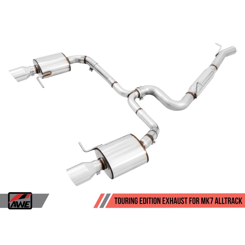 AWE Tuning VW MK7 Golf Alltrack/Sportwagen 4Motion Touring Edition Exhaust - Polished Silver Tips