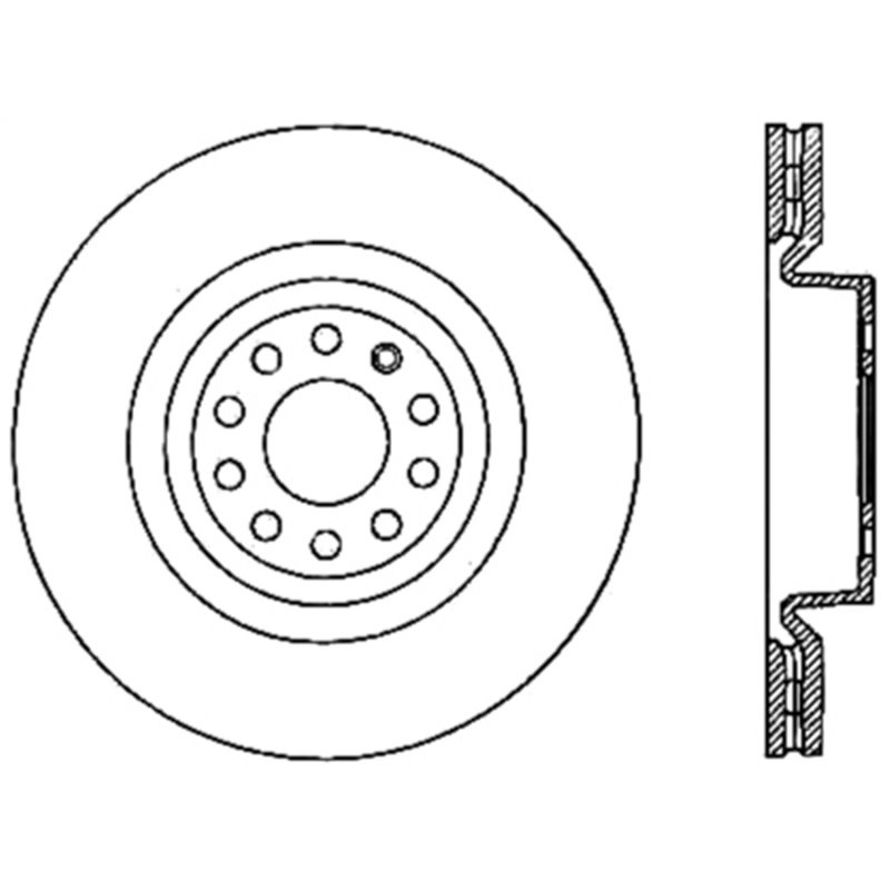 StopTech 06-18 Audi A3 SportStop Cryo Slotted & Drilled Front Left Rotor