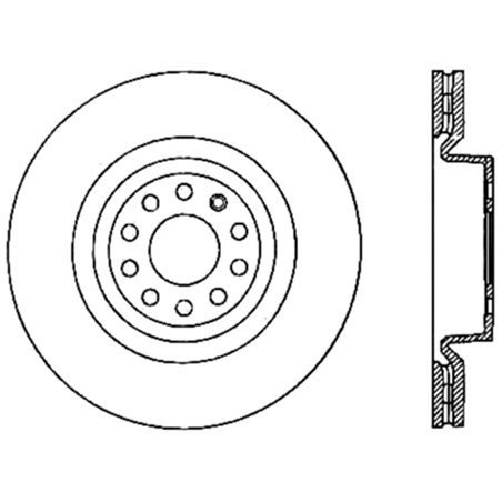 StopTech 06-18 Audi A3 SportStop Cryo Slotted & Drilled Front Left Rotor