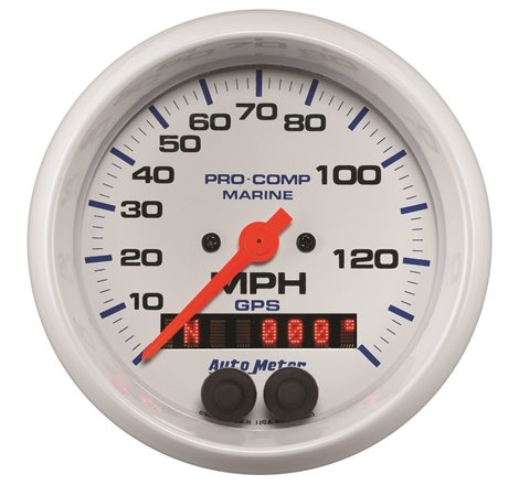 Autometer Gauge GPS Speedometer 3-3/8in 140 MPH Marine White Gauge