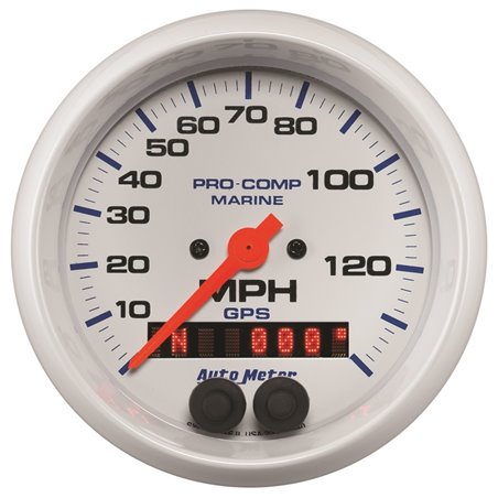 Autometer Gauge GPS Speedometer 3-3/8in 140 MPH Marine White Gauge