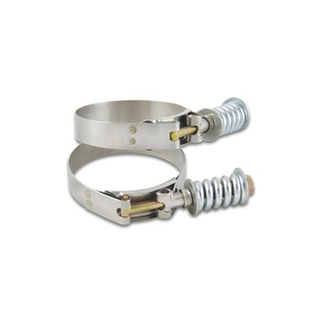 Vibrant SS T-Bolt Clamps Pack of 2 Size Range: 4.28in to 4.58in OD For use w/ 4in ID Coupling