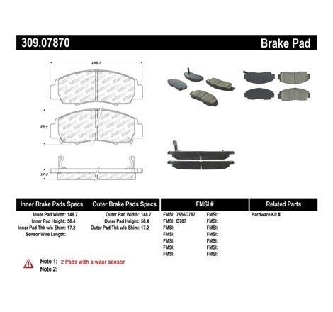 StopTech Performance 04-09 Acura TSX / 09 Accord V6 Coupe ONLY Front Brake Pads