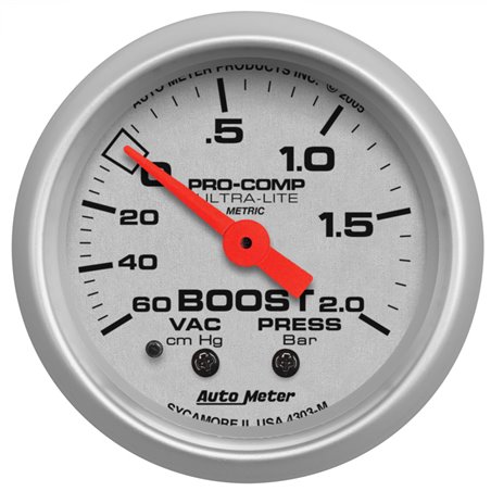 Autometer Ultra-Lite 52mm 60cm/HG-2.0Bar Mechanical Vacuum/Boost Gauge