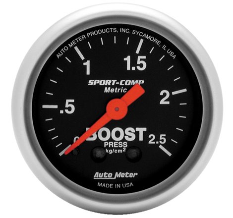 Autometer Sport-Comp 52mm METRIC 0-2.5kg/Cm2 Mechanical Gauge