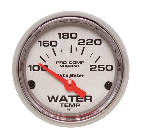 Autometer Marine Chrome Ultra-Lite 2-1/16in 100-250 Degrees Electric Water Temperature Gauge