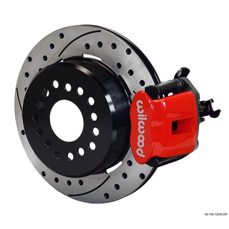 Wilwood Combination Parking Brake Rear Kit 12.19in Dia 0.81in Rotor Thickness - Red Drilled