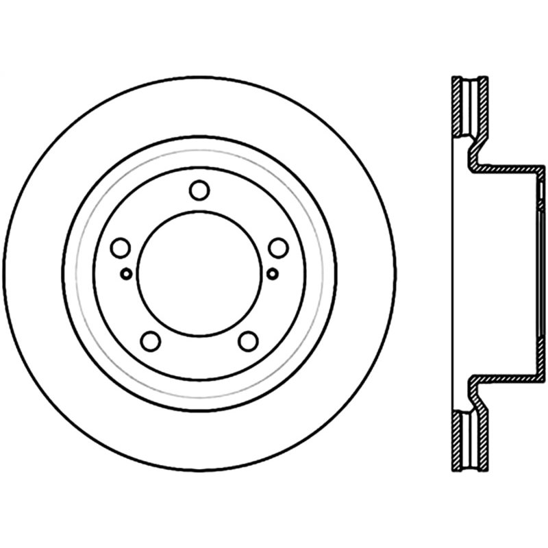 StopTech 17-18 Lexus LX SportStop Cryo Slotted & Drilled Front Right Rotor