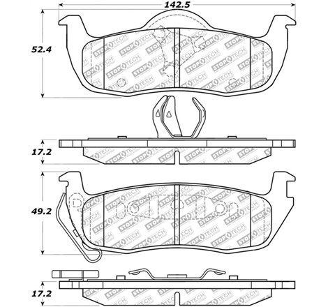 StopTech 05-10 Jeep Grand Cherokee Street Select Rear Brake Pads