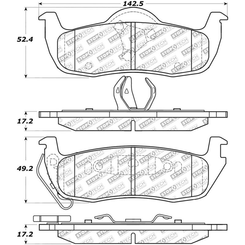 StopTech 05-10 Jeep Grand Cherokee Street Select Rear Brake Pads