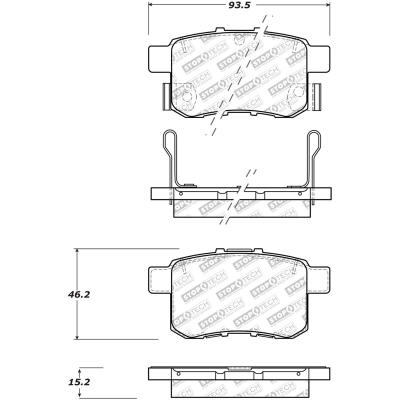 StopTech 11-17 Honda Accord Street Select Rear Brake Pads