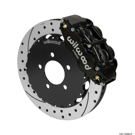 Wilwood Narrow Superlite 6R Front Big Brake Kit 12.88in Drilled Black 05-11 Ford Crown Victoria