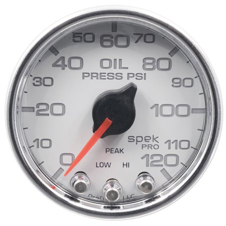 Autometer Spek-Pro 2-1/16in 0-120 PSI Digital Stepper Motor w/Peak & Warn Oil Pressue Gauge