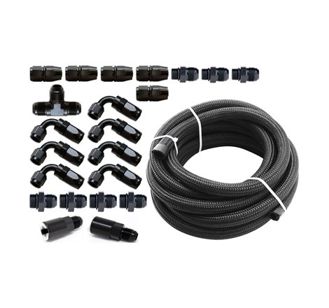 Torque Solution Braided Fuel Line Kit for -6 Aeromotive FPR: Subaru WRX 02-14 / Subaru STI 07-18