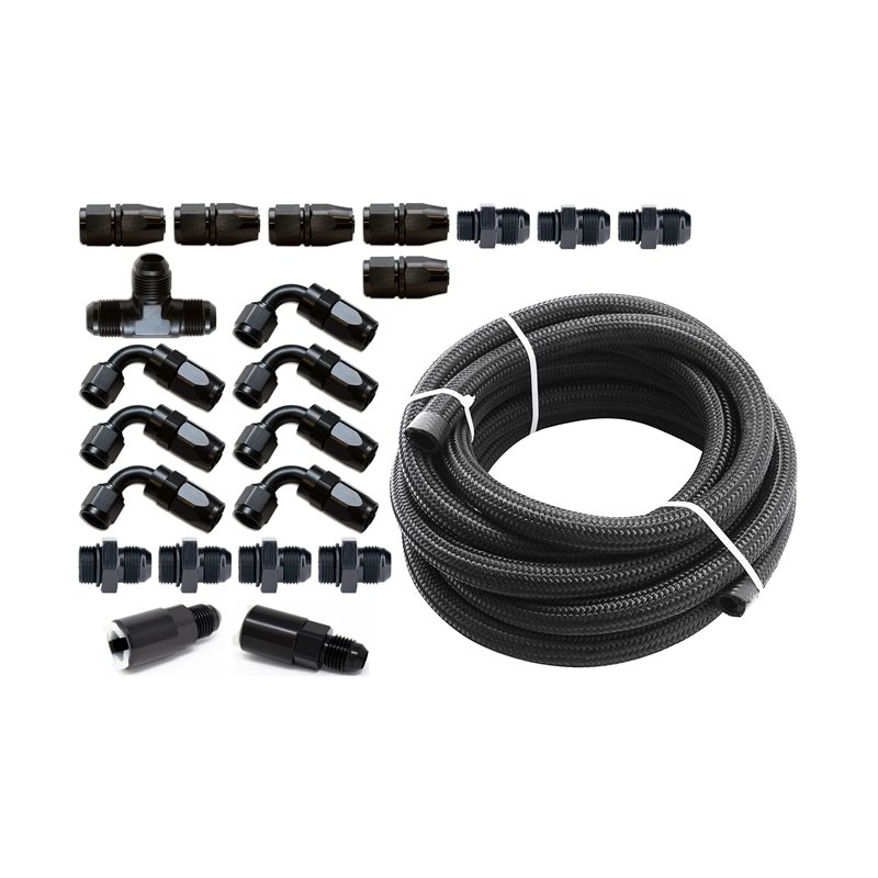 Torque Solution Braided Fuel Line Kit for -6 Aeromotive FPR: Subaru WRX 02-14 / Subaru STI 07-18