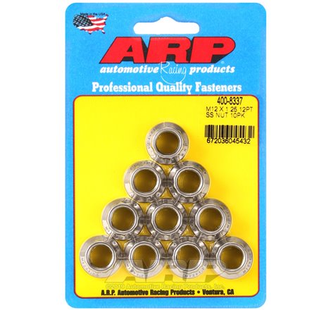 ARP M12 x 1.25 M14 WR 12pt Nut Kit - 10 Pack