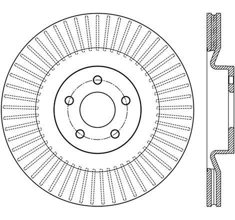 StopTech Sport Slotted 16-18 Ford Focus RS Front Left CRYO Rotor