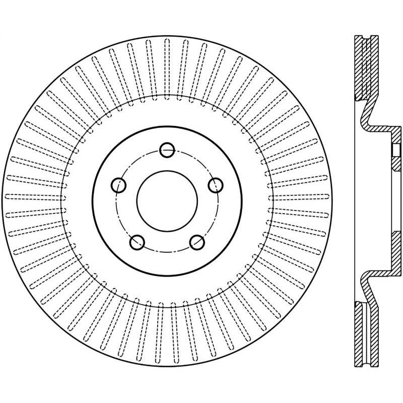 StopTech Sport Slotted 16-18 Ford Focus RS Front Left CRYO Rotor