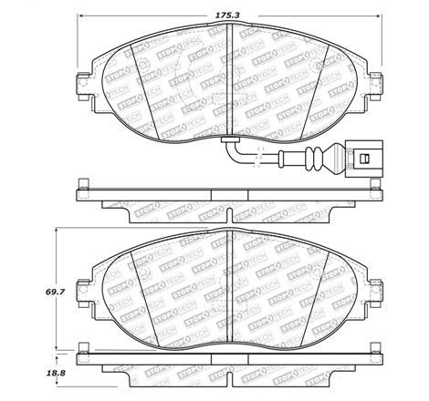 StopTech 14-18 Audi S3 Street Select Front Brake Pads