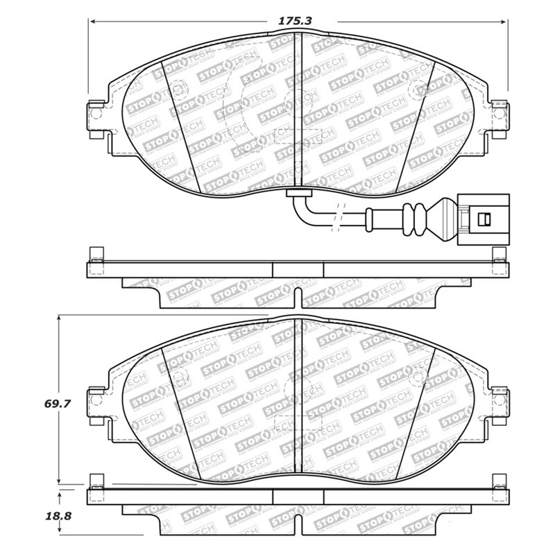 StopTech 14-18 Audi S3 Street Select Front Brake Pads