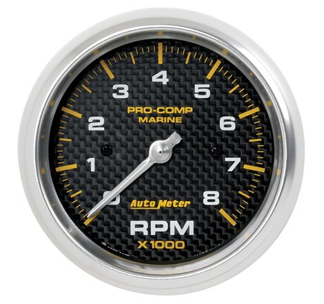 Autometer Marine Carbon Fiber 3-3/8in 8k RPM Tachometer