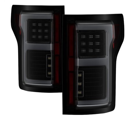 Spyder 15-18 Ford F-150 LED Tail Lights (w/Blind Spot) - Black Smoke (ALT-YD-FF15015BS-LBLED-BSM)