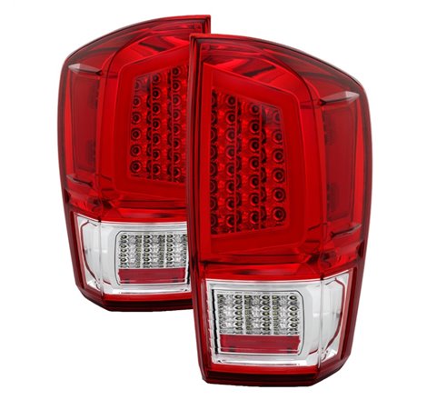 xTune 16-18 Toyota Tacoma Light Bar LED Tail Lights - Chrome (ALT-JH-TTA16-LBLED-C)