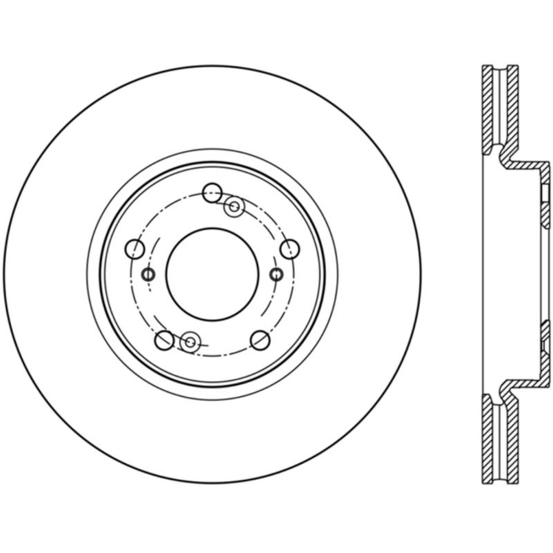 Stoptech 13-18 Honda Accord Premium Slotted CRYO-STOP Front Rotor