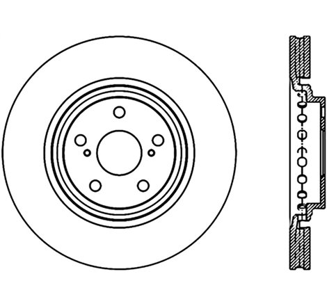 StopTech 10-15 Lexus RX350 Cryo Sport Front Left Slotted Rotor