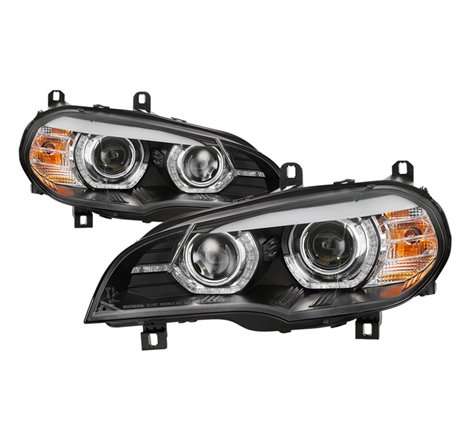 Spyder 07-10 BMW X5 E70 (HID Models Only) Projector Headlights - Black PRO-YD-BMWE7007-AFSHID-BK