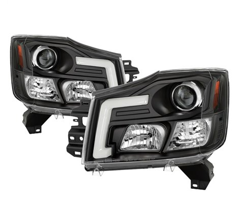 Spyder 04-15 Nissan Titan / 04-07 Nissan Armada V2 Projector Headlights - Black PRO-YD-NTI04-DRL-BK