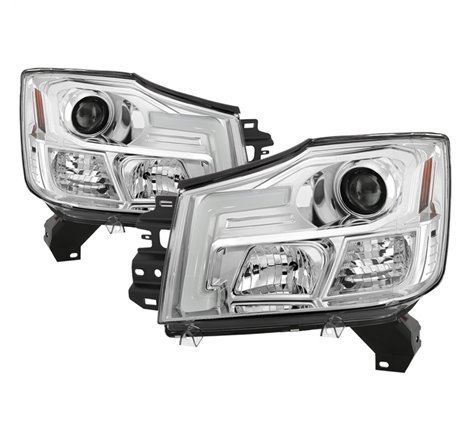 Spyder 04-15 Nissan Titan / 04-07 Nissan Armada V2 Projector Headlights - Chrome PRO-YD-NTI04-DRL-C