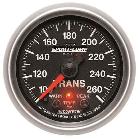 Autometer Elite 52.4mm 100-260F Transmission Temprature Peak & Warn w/ Electronic Control Gauge