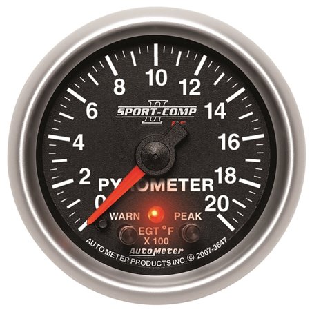 Autometer Elite 52.4mm 0-2000F Pyrometer Peak & Warn w/ Electronic Control Gauge