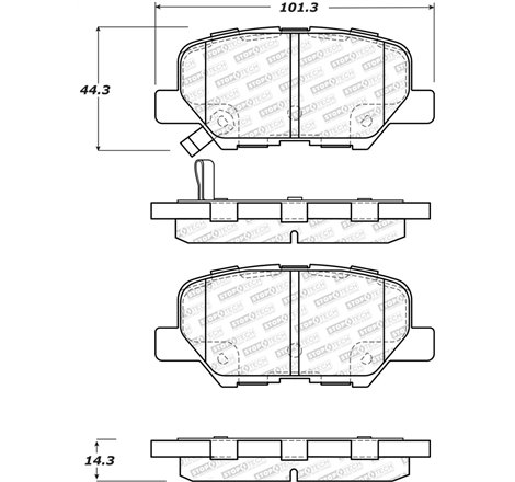 StopTech 13-17 Mitsubishi Outlander Sport Street Select Rear Brake Pads