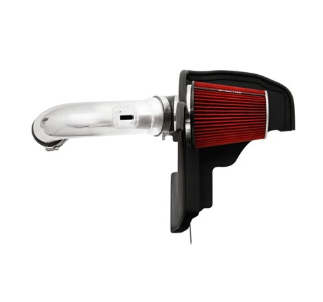 Spectre 11-14 Ford Mustang GT V8-5.0L F/I Air Intake Kit - Polished w/Red Filter