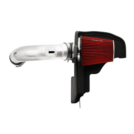 Spectre 11-14 Ford Mustang GT V8-5.0L F/I Air Intake Kit - Polished w/Red Filter