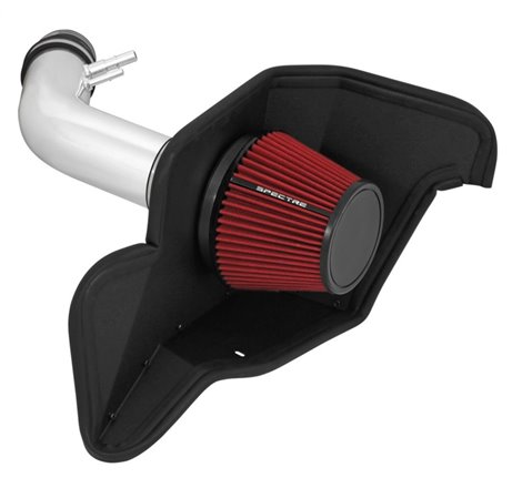 Spectre 15-16 Ford Mustang V6-3.7L F/I Air Intake Kit - Polished w/Red Filter