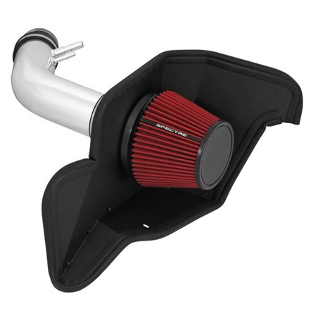 Spectre 15-16 Ford Mustang V6-3.7L F/I Air Intake Kit - Polished w/Red Filter