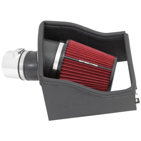 Spectre 12-14 Ford F150 V6-3.5L F/I Air Intake Kit - Polished w/Red Filter