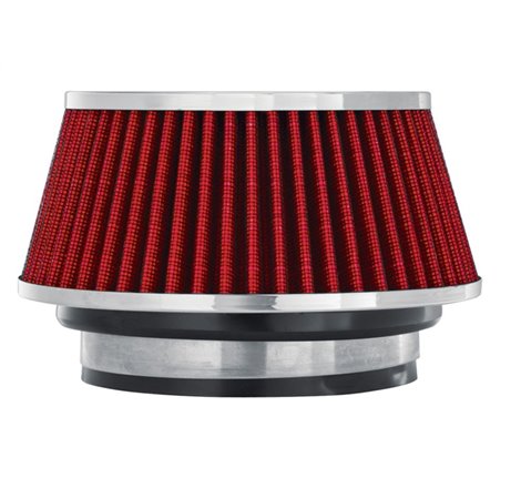 Spectre Adjustable Conical Air Filter 2-1/2in. Tall (Fits 3in. / 3-1/2in. / 4in. Tubes) - Red