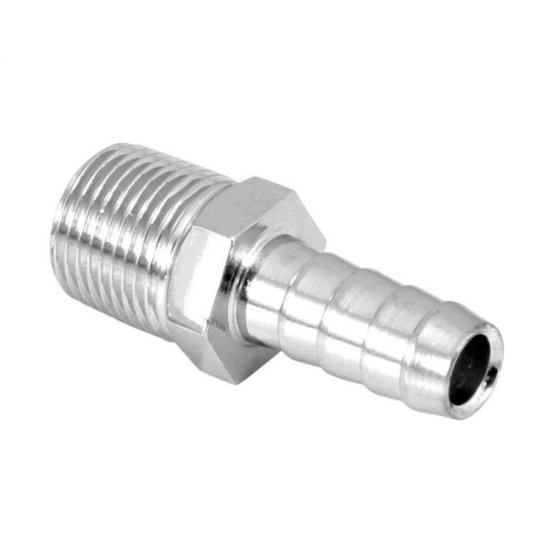 Spectre Fuel Fitting 3/8in. Hose Barb NPT Threads - Chrome